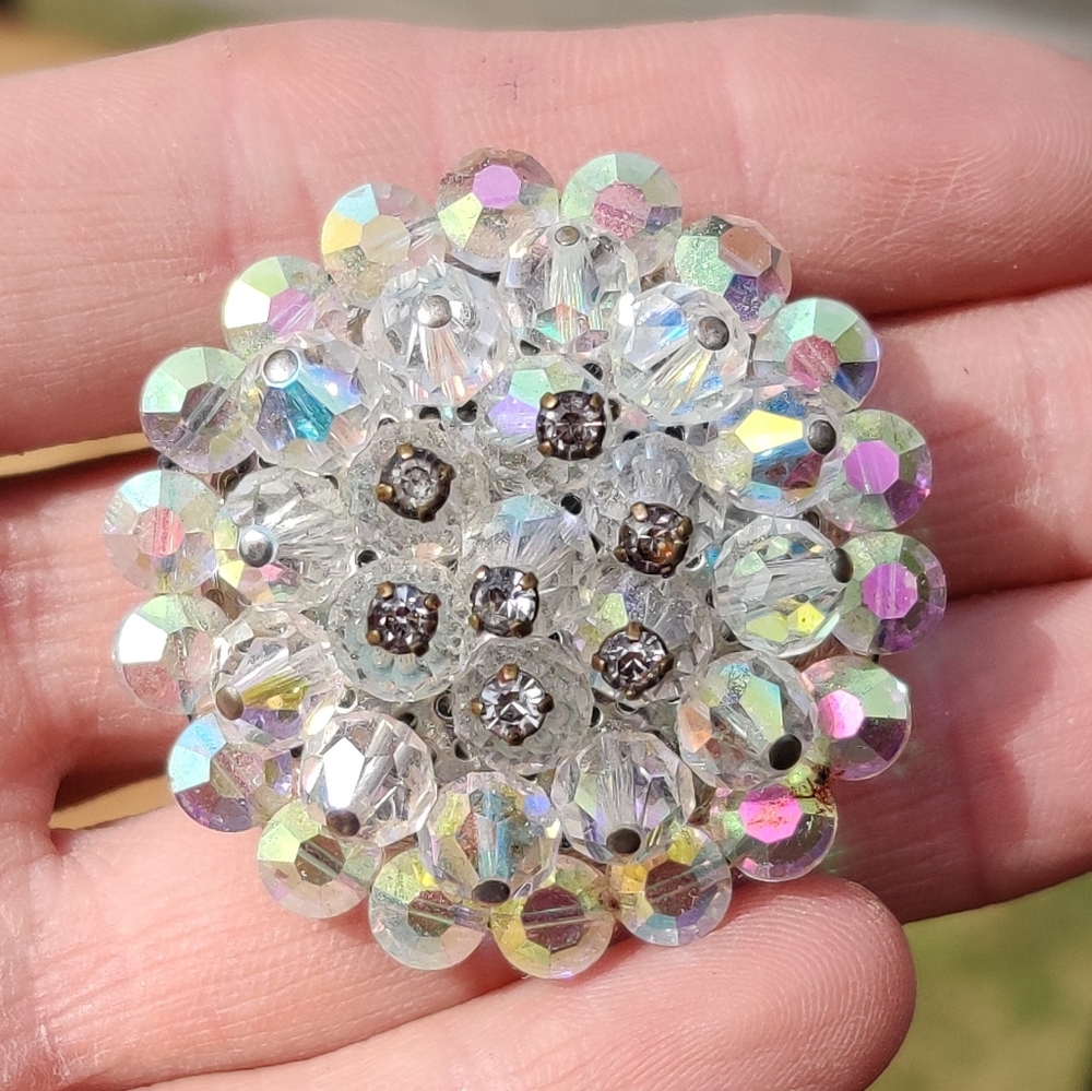 Vintage ab crystal brooch - Picture 3 of 8